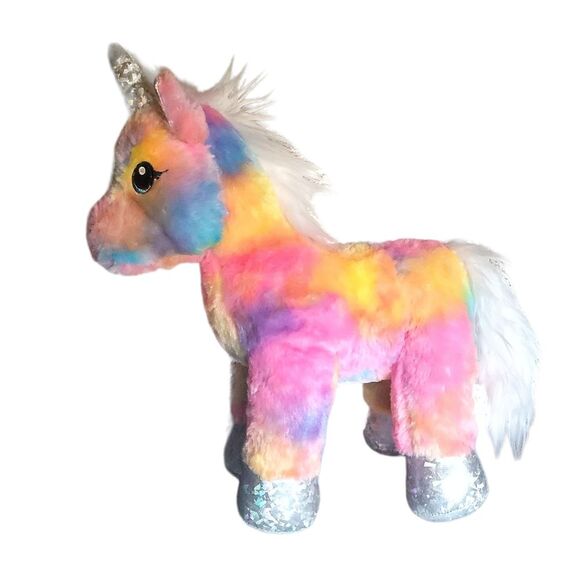 Build a Bear Workshop Rainbow Unicorn Plush 12" long-Tie-Dye BAB - Picture 2 of 11
